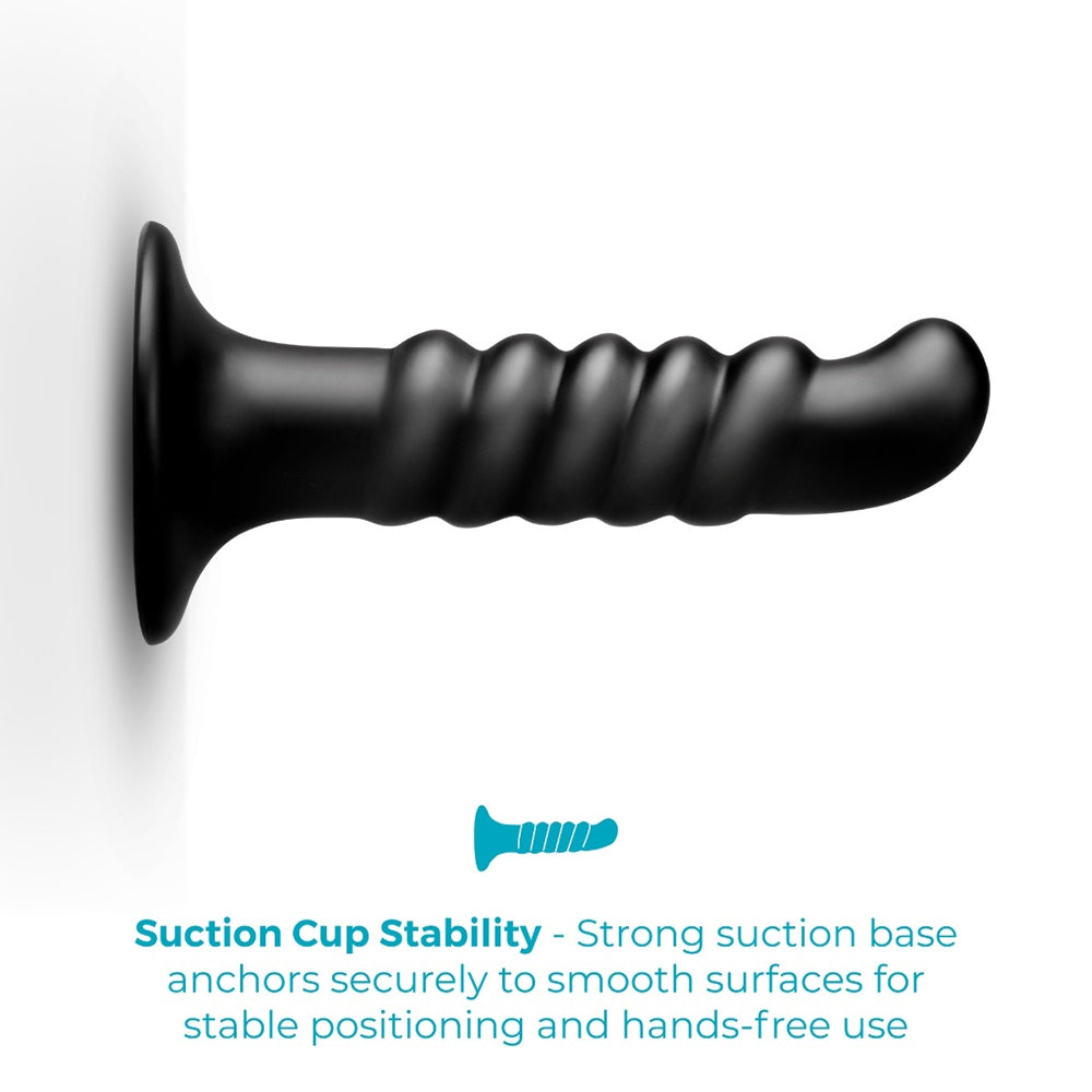 Curved & Ribbed Dildo with Suction Cup