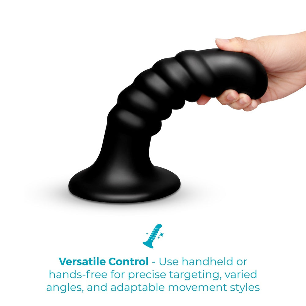 Curved & Ribbed Dildo with Suction Cup