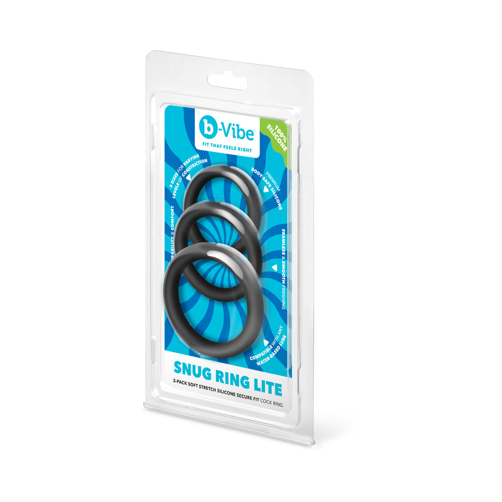 b-Vibe Snug Ring Lite 3-Pack Snug Fit Silicone Cock Ring