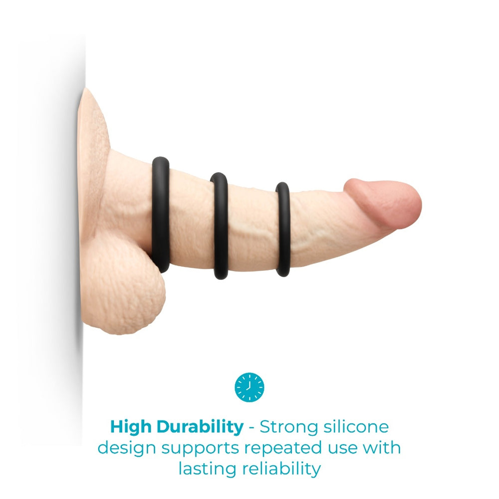 b-Vibe Snug Ring Lite 3-Pack Snug Fit Silicone Cock Ring
