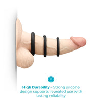 b-Vibe Snug Ring Lite 3-Pack Snug Fit Silicone Cock Ring