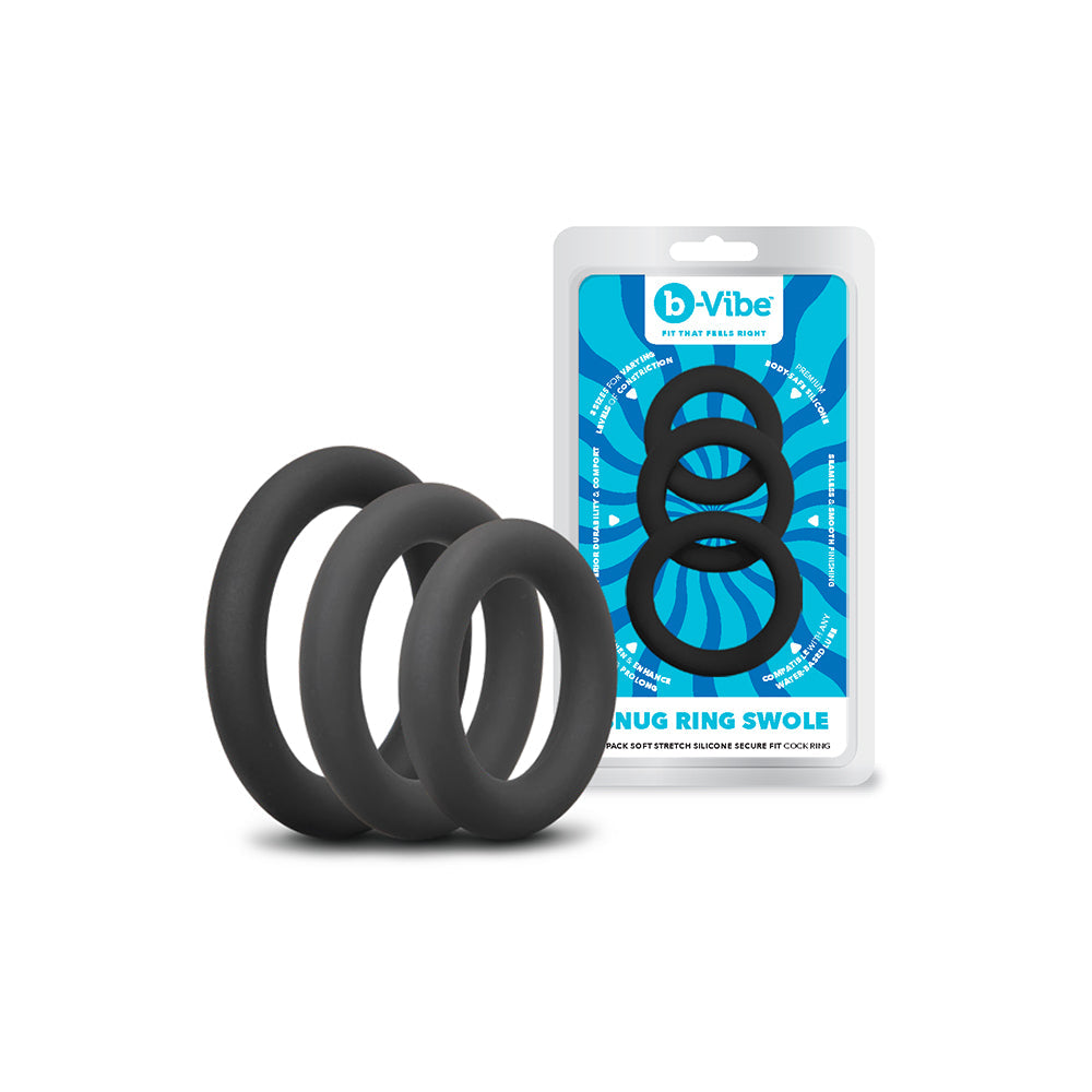 b-Vibe Snug Ring Swole 3-Pack Snug Fit Silicone Cock Ring