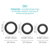 b-Vibe Snug Ring Swole 3-Pack Snug Fit Silicone Cock Ring