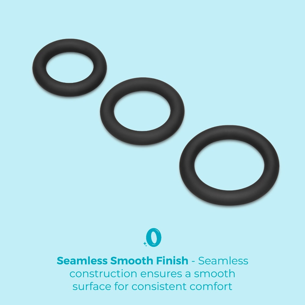 b-Vibe Snug Ring Swole 3-Pack Snug Fit Silicone Cock Ring
