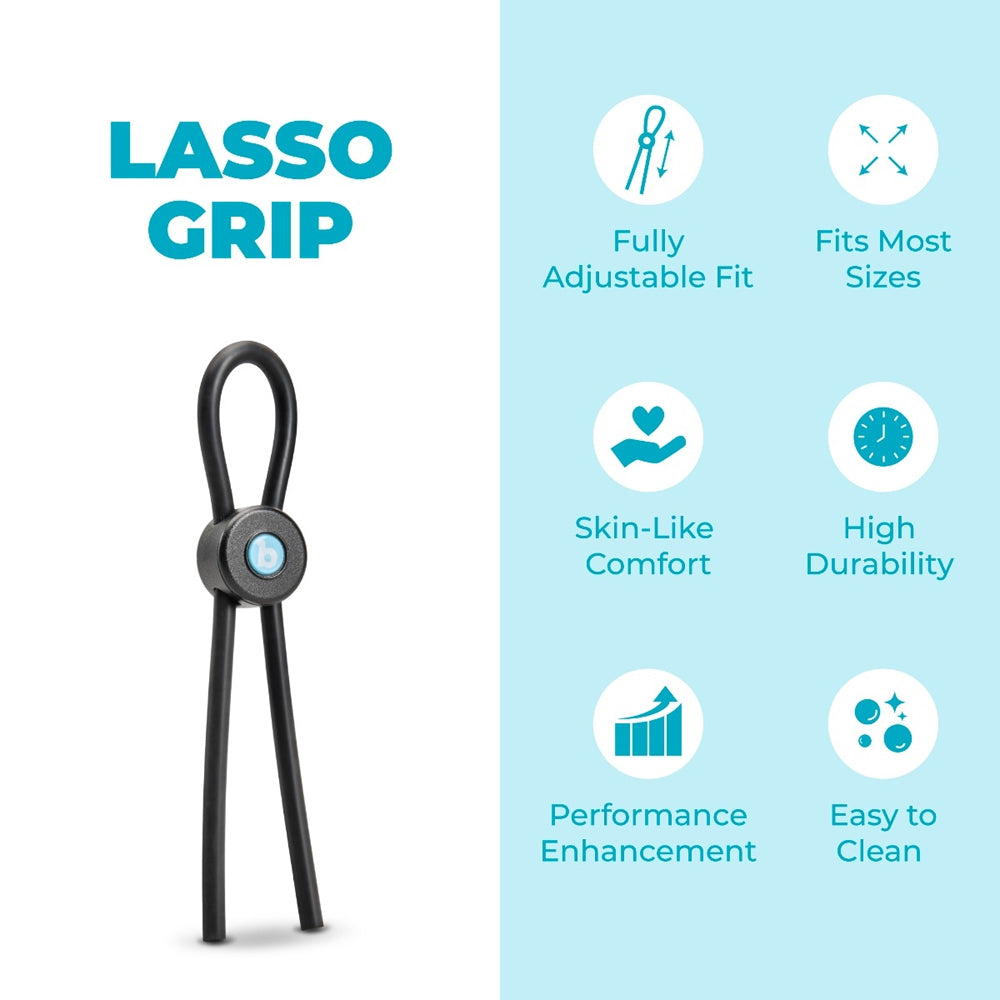 b-Vibe Lasso Grip Fully Adjustable Silicone Cock Ring