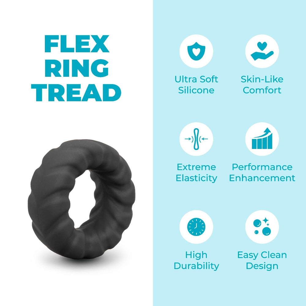 b-Vibe Flex Ring Tread Silicone Secure Fit Cock Ring