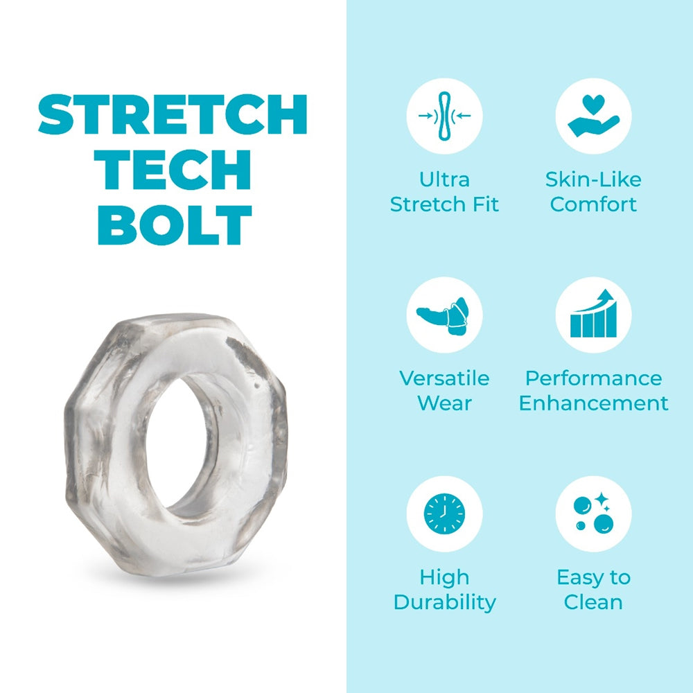 b-Vibe Stretch-Tech Bolt Flexible Secure Fit Cock Ring
