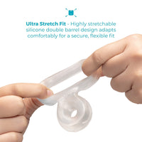 b-Vibe Stretch-Tech Double Barrel Flexible Secure Fit Cock Ring & Ball Stretcher