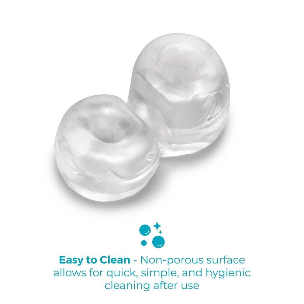 b-Vibe Stretch-Tech Double Barrel Flexible Secure Fit Cock Ring & Ball Stretcher