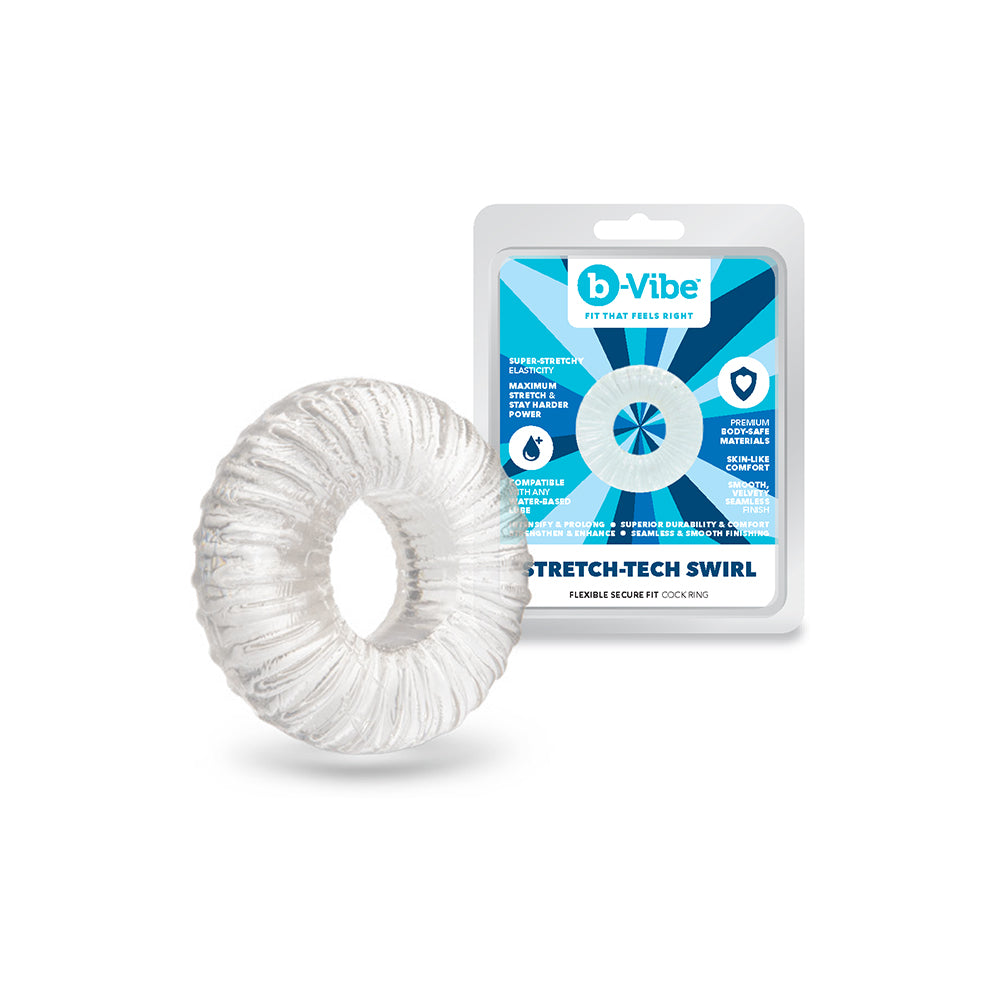 b-Vibe Stretch-Tech Swirl Flexible Secure Fit Cock Ring