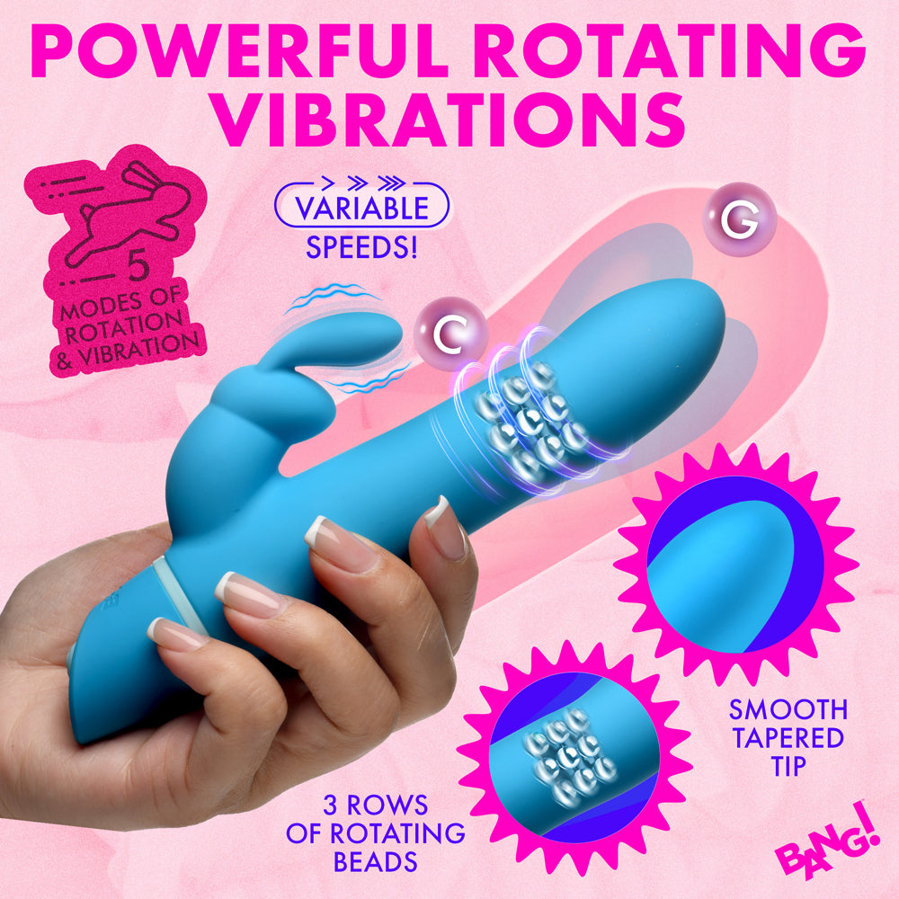 BANG! Silicone Rabbit Vibrator in Blue
