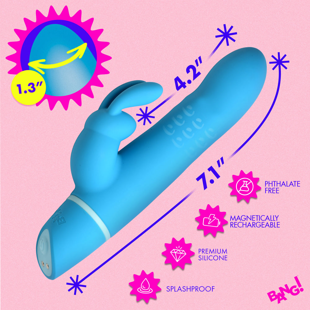 BANG! Silicone Rabbit Vibrator in Blue