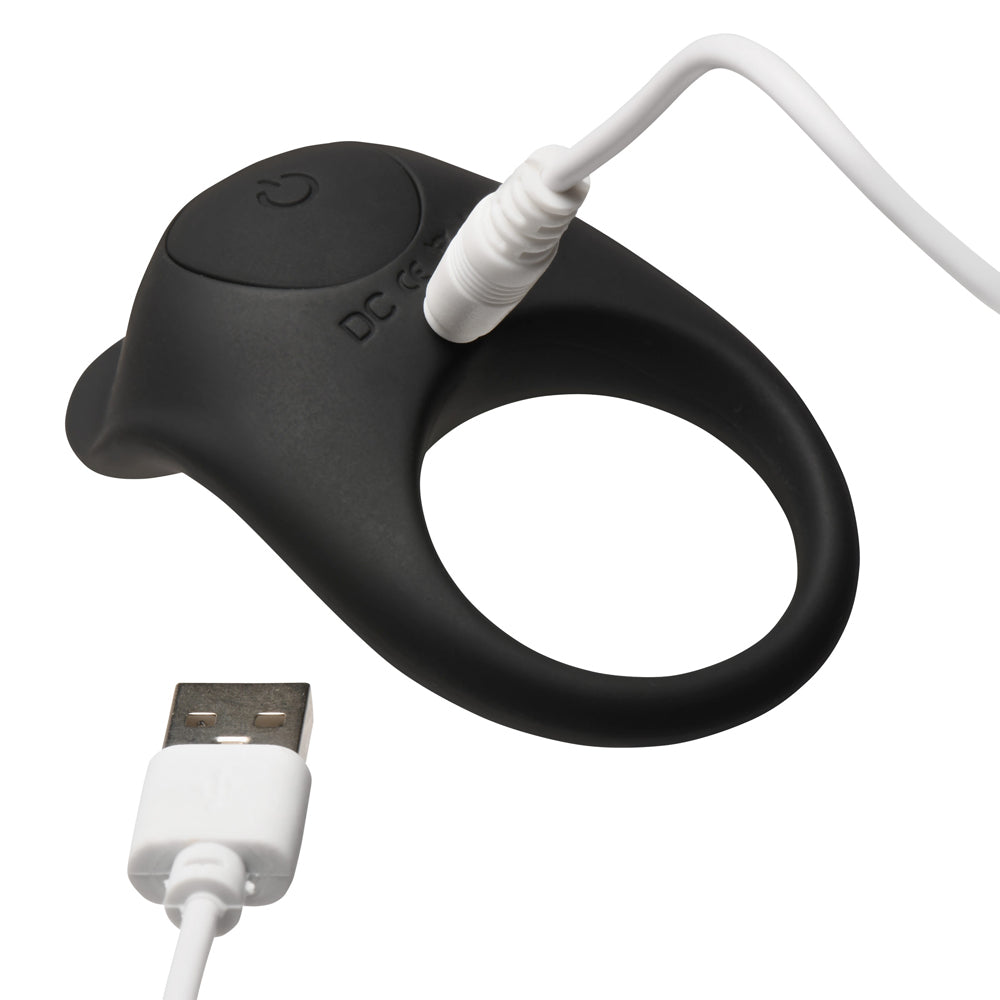 BANG! Vibrating Silicone Cock Ring Black for Enhanced Intimacy