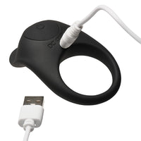 BANG! Vibrating Silicone Cock Ring Black for Enhanced Intimacy