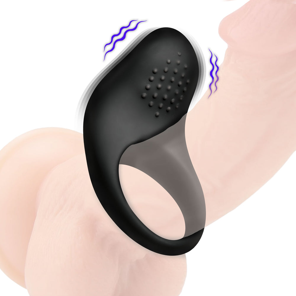BANG! Vibrating Silicone Cock Ring Black for Enhanced Intimacy