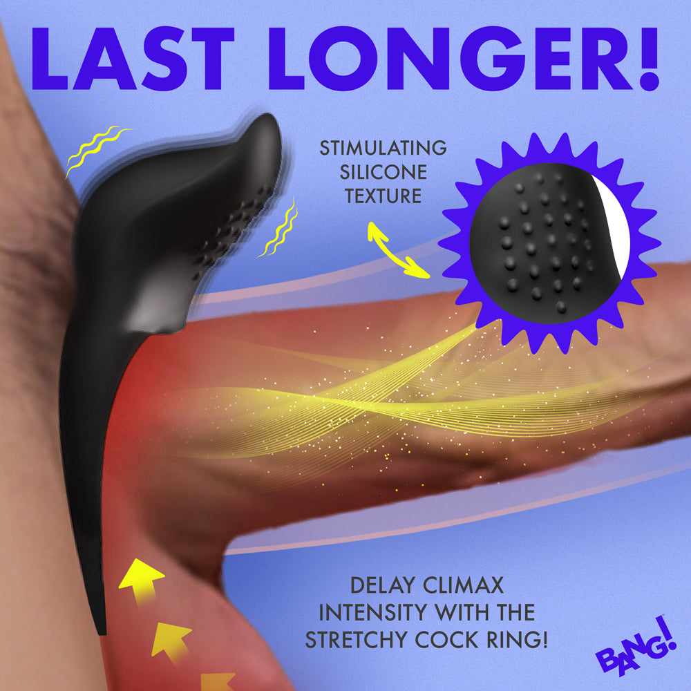 BANG! Vibrating Silicone Cock Ring Black for Enhanced Intimacy