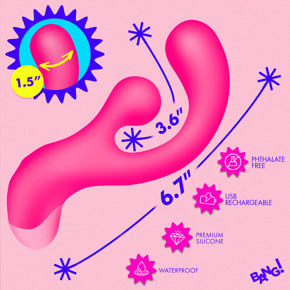 BANG! Gyro Rabbit Silicone Vibrator - Pink