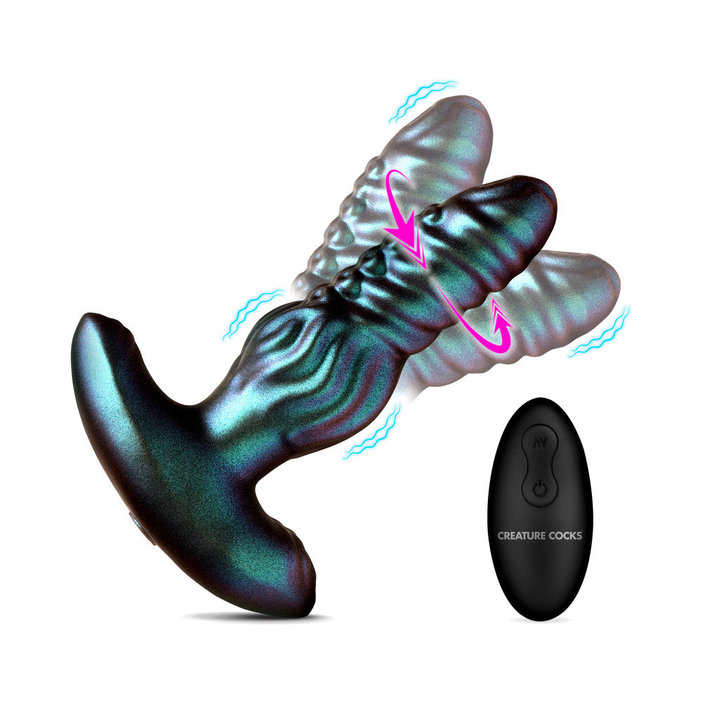 Creature Cocks Octo-Squirm Vibrating & Rotating Silicone Anal Plug