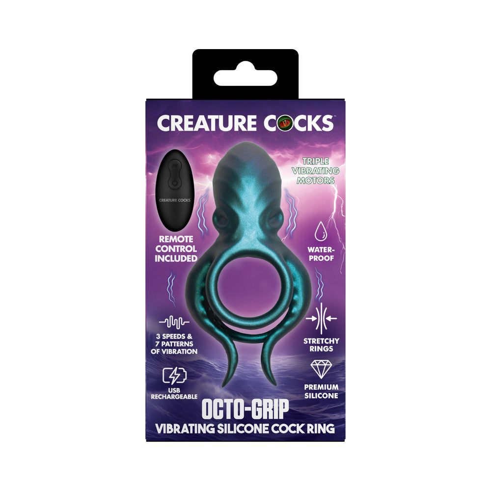 Octo-Grip Vibrating Silicone Cock Ring