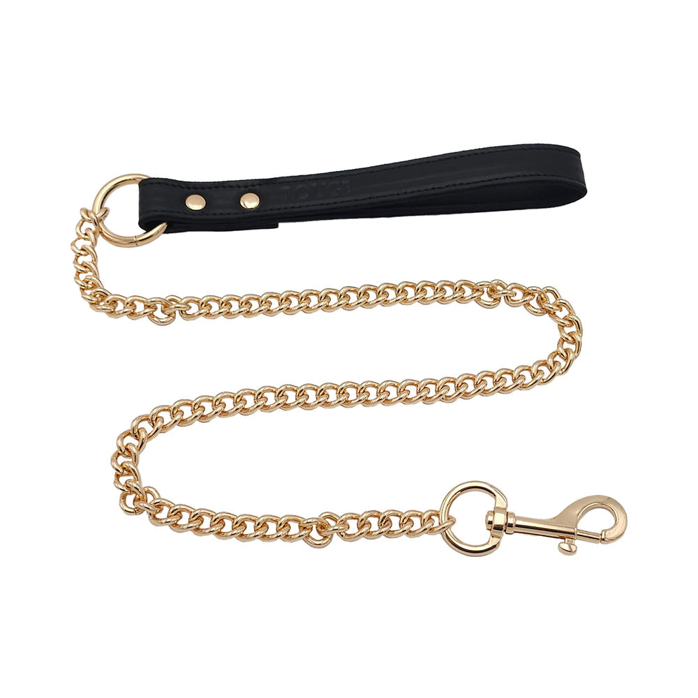 Rouge Leather Leash in Black/Gold
