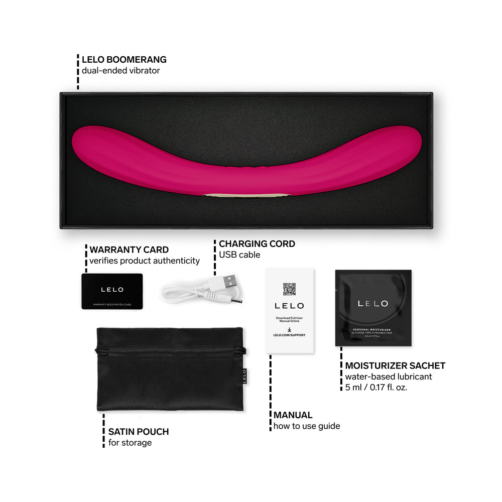 LELO BOOMERANG Luxury Vibrator - Cerise
