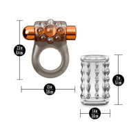 Stay Hard Vibrating Cock Ring Set with Sleeve