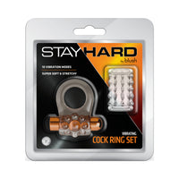 Stay Hard Vibrating Cock Ring Set with Sleeve