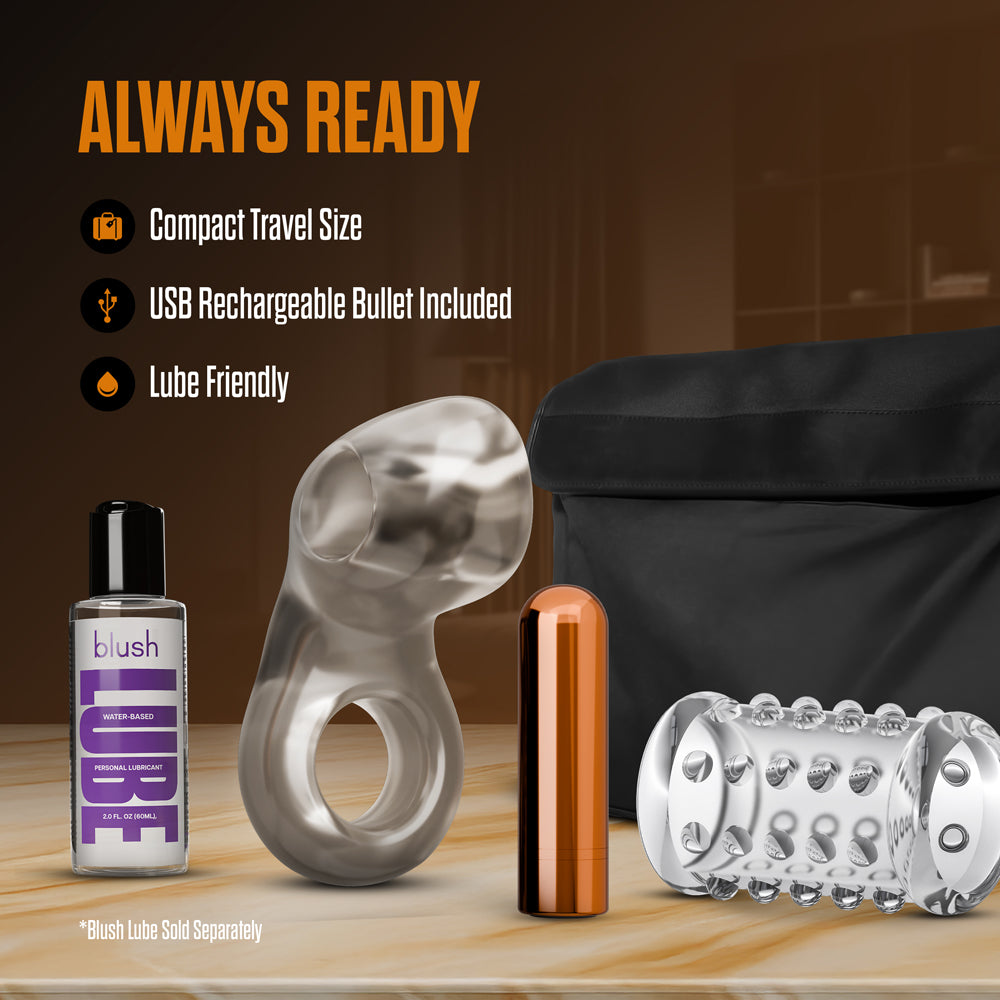 Stay Hard Vibrating Cock Ring Set with Sleeve 2