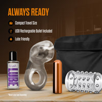 Stay Hard Vibrating Cock Ring Set with Sleeve 2