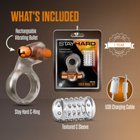 Stay Hard Vibrating Cock Ring Set with Sleeve 2