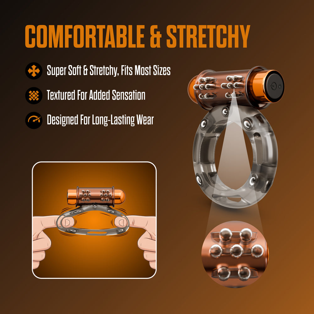Stay Hard Vibrating Cock Ring Set with Sleeve - 3