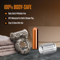Stay Hard Vibrating Cock Ring Set with Sleeve - 3