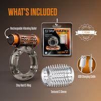 Stay Hard Vibrating Cock Ring Set with Sleeve - 3