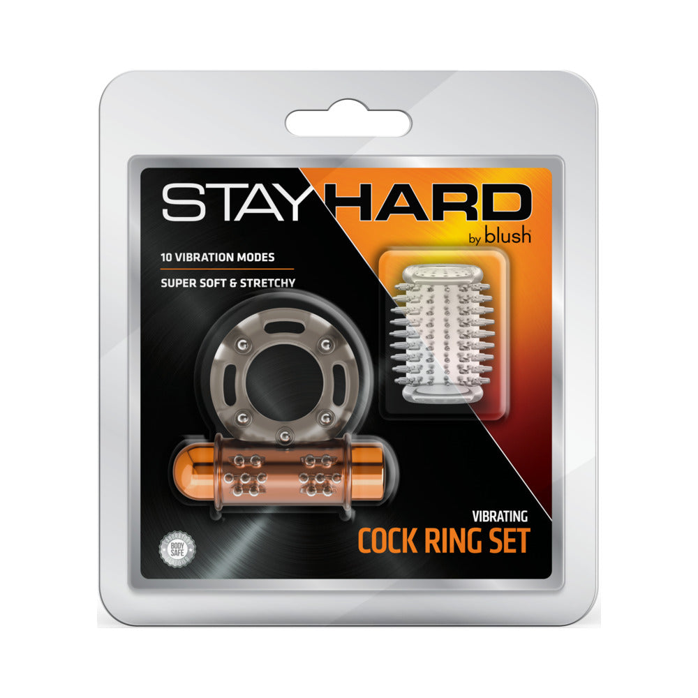 Stay Hard Vibrating Cock Ring Set with Sleeve - 3