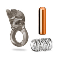 Stay Hard Vibrating Cock Ring Set with Sleeve