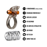 Stay Hard Vibrating Cock Ring Set with Sleeve