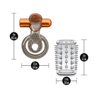 Stay Hard Vibrating Cock Ring Set with Sleeve