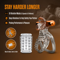 Stay Hard Vibrating Cock Ring Set with Sleeve