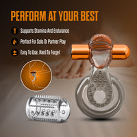 Stay Hard Vibrating Cock Ring Set with Sleeve