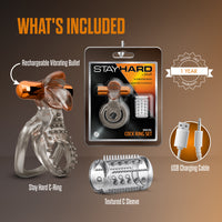 Stay Hard Vibrating Cock Ring Set with Sleeve