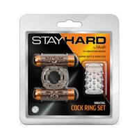Stay Hard Vibrating Cock Ring Set with Sleeve and 2 Bullets