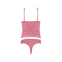 Magic Silk Wisteria Mist Bustier Cami & Thong Set Pink L/XL
