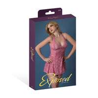 MS Wisteria Mist Halter Babydoll & G Pink LXL