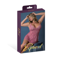 MS Wisteria Mist Halter Babydoll & G-String Pink