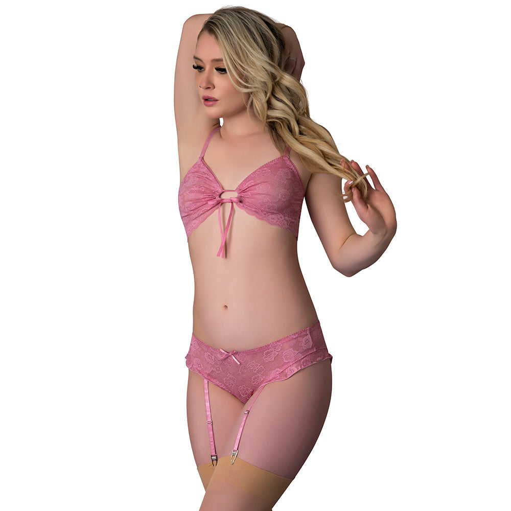 MS Wisteria Mist Bralette & Panty Set in Pink
