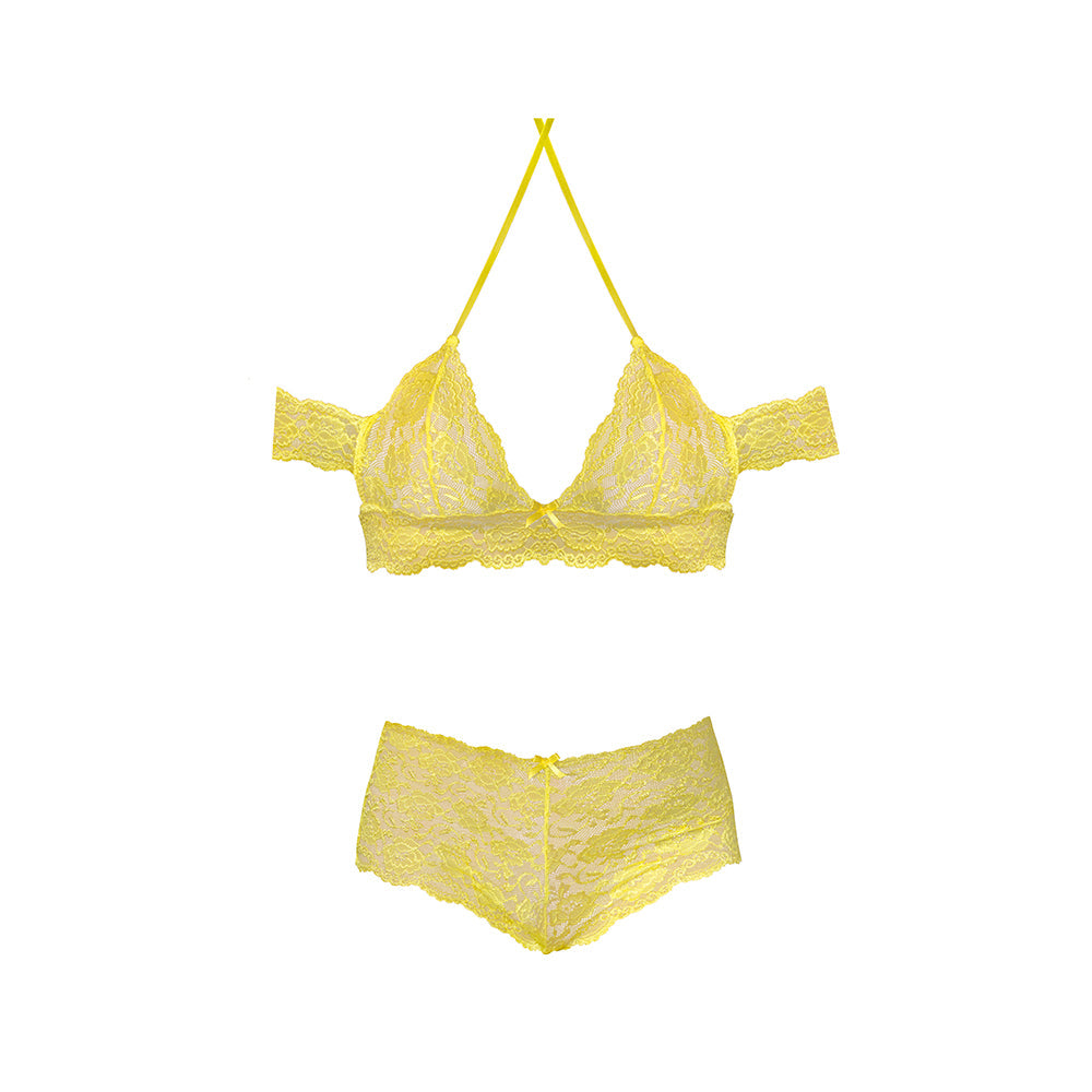 MS Daffodil Dreams Halter Boyshort Set in Yellow