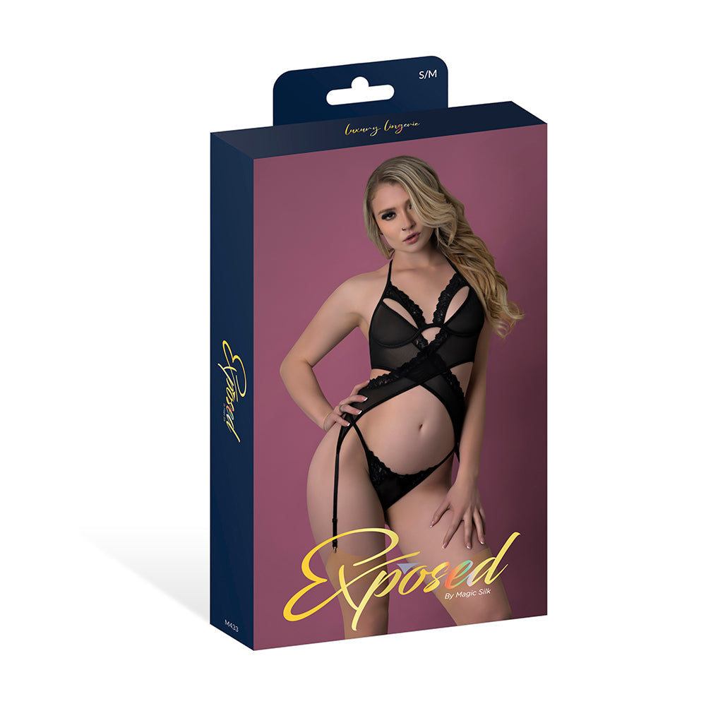 MS Rush Merry Widow & Panty Black LXL