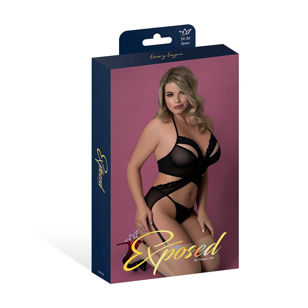 MS Rush Merry Widow & Panty Set in Black