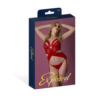 MS Rush Merry Widow & Panty Set Red SM