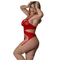 MS Rush Merry Widow & Panty Set - Red Q